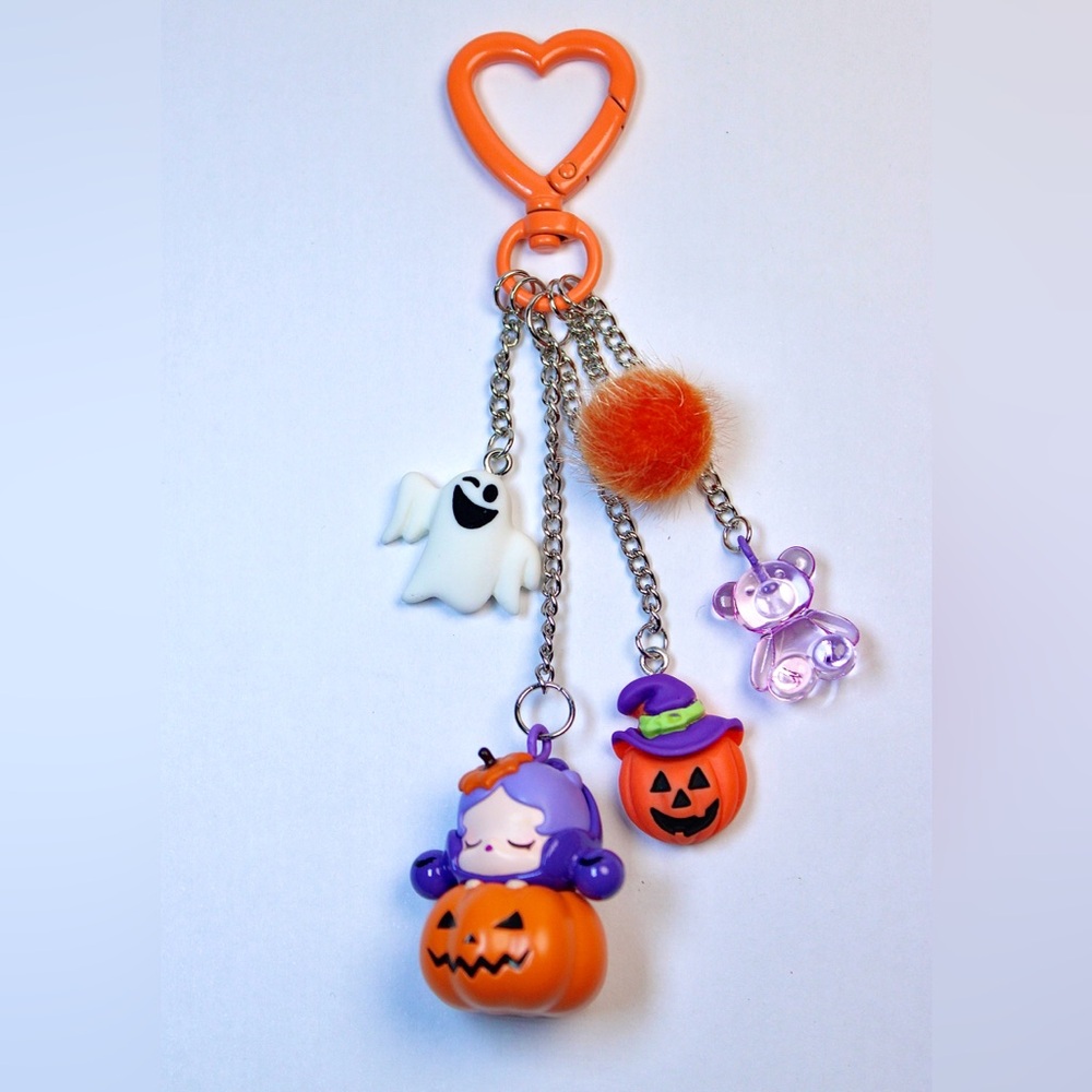 Pumpkin Skullpanda Pop Bean Mini Bag Charm / Keychain